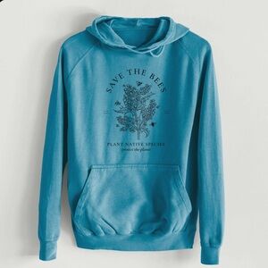 NWOT Lane Seven/Because Tees “Save the Bees” Unisex Vintage 100% Cotton Hoodie